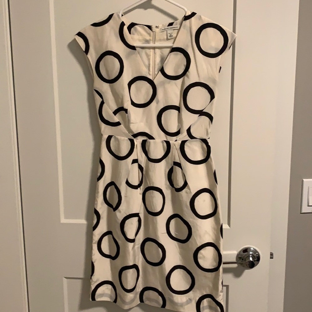 Banana Republic Cream Circle Print Sleeveless Dress Petite 0P